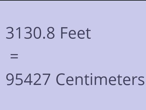3130.8 FEET TO CM