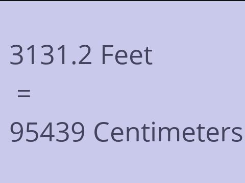3131.2 FEET TO CM