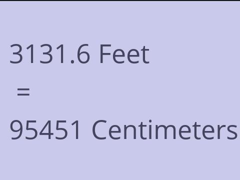 3131.6 FEET TO CM