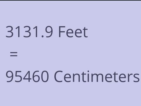 3131.9 FEET TO CM