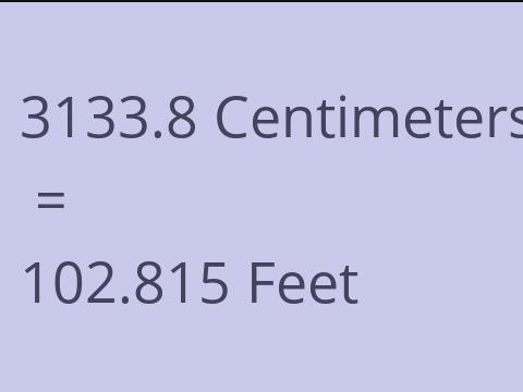3133.8 CM TO FEET