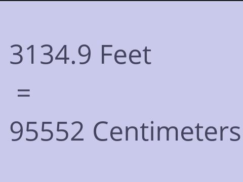 3134.9 FEET TO CM