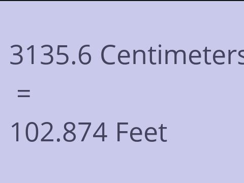 3135.6 CM TO FEET