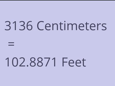 3136 CM TO FEET