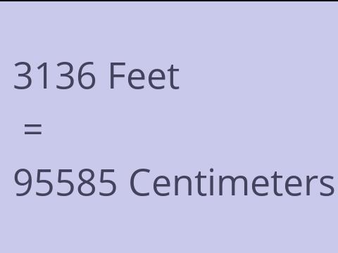 3136 FEET TO CM