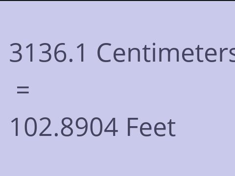 3136.1 CM TO FEET