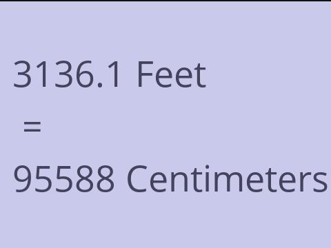 3136.1 FEET TO CM