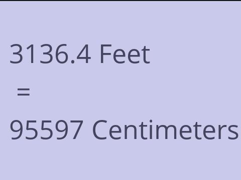 3136.4 FEET TO CM