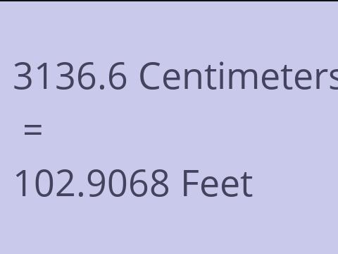 3136.6 CM TO FEET