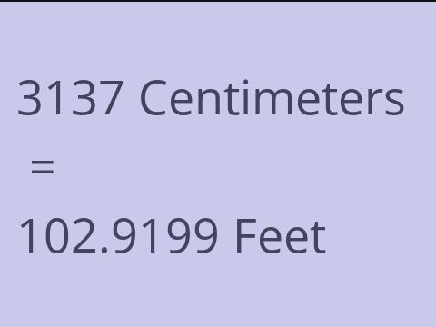 3137 CM TO FEET