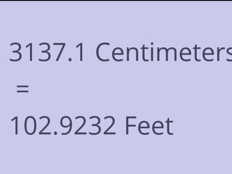 3137.1 CM TO FEET