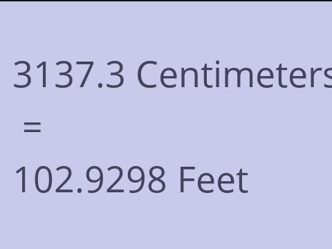 3137.3 CM TO FEET