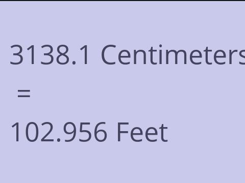 3138.1 CM TO FEET