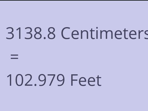 3138.8 CM TO FEET