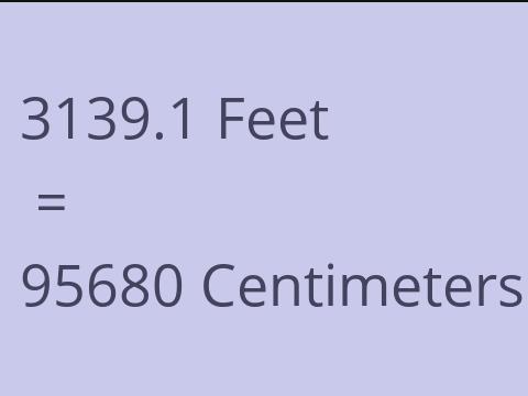3139.1 FEET TO CM