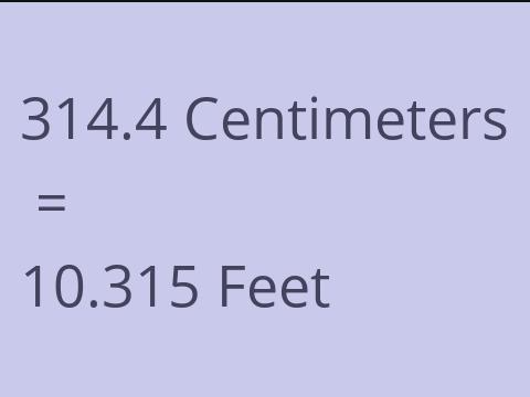 314.4 CM TO FEET