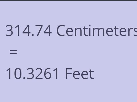 314.74 CM TO FEET