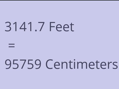 3141.7 FEET TO CM