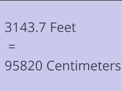 3143.7 FEET TO CM