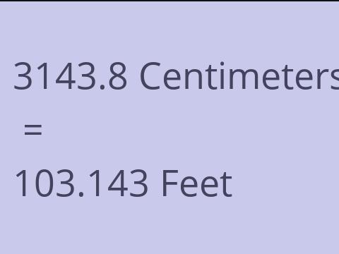 3143.8 CM TO FEET