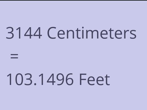 3144 CM TO FEET
