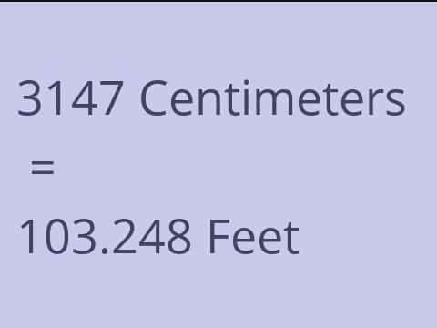 3147 CM TO FEET