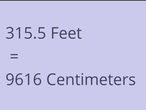 315.5 FEET TO CM