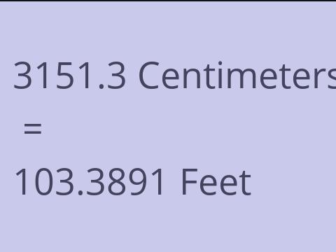 3151.3 CM TO FEET