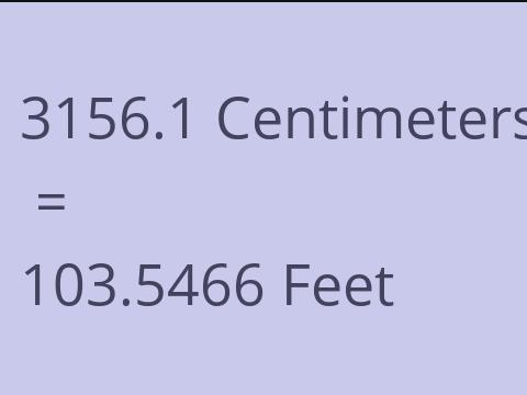 3156.1 CM TO FEET