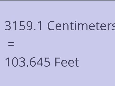 3159.1 CM TO FEET