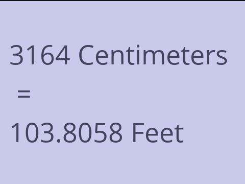 3164 CM TO FEET