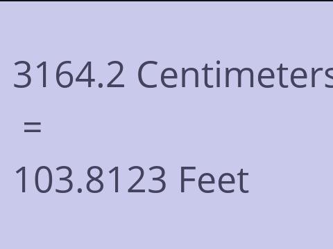 3164.2 CM TO FEET