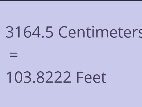 3164.5 CM TO FEET