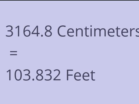 3164.8 CM TO FEET
