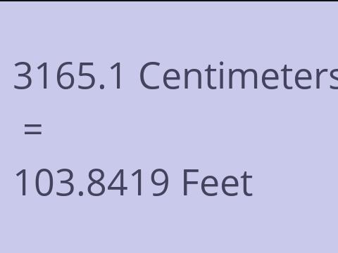 3165.1 CM TO FEET