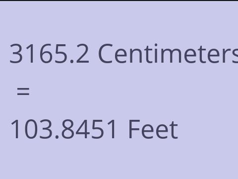 3165.2 CM TO FEET