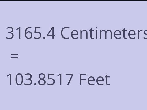3165.4 CM TO FEET