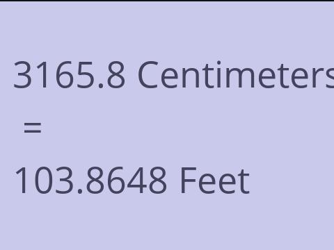 3165.8 CM TO FEET