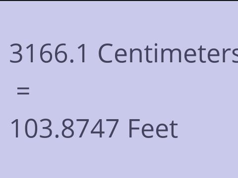 3166.1 CM TO FEET