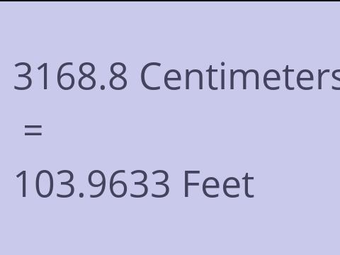 3168.8 CM TO FEET