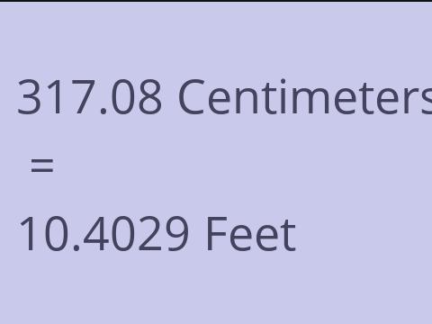 317.08 CM TO FEET