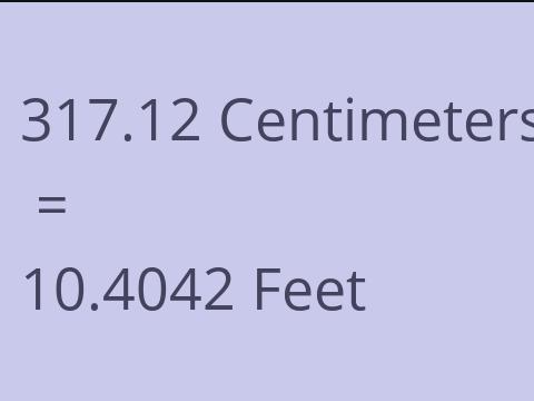 317.12 CM TO FEET