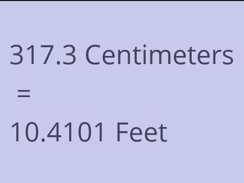 317.3 CM TO FEET