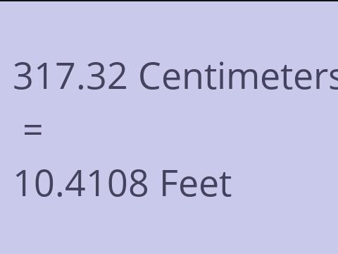 317.32 CM TO FEET