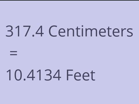 317.4 CM TO FEET