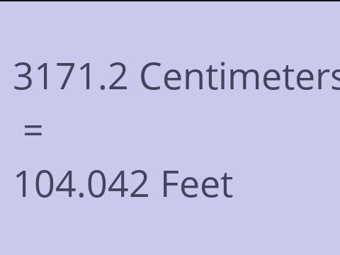 3171.2 CM TO FEET