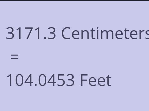 3171.3 CM TO FEET
