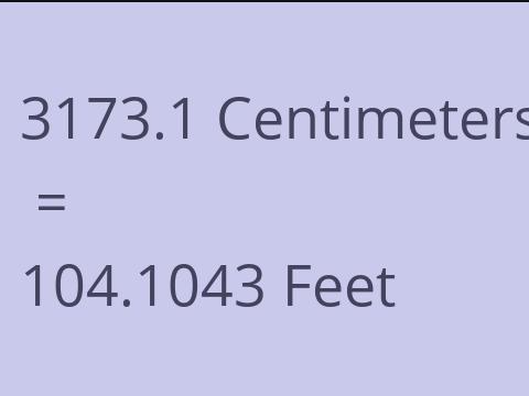 3173.1 CM TO FEET