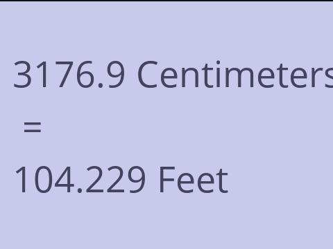 3176.9 CM TO FEET