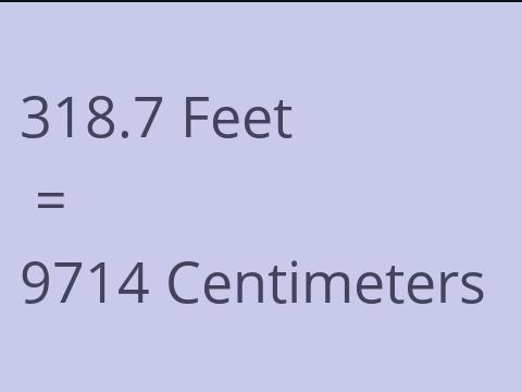 318.7 FEET TO CM